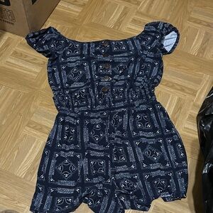 Derek Heart Navy Blue Romper